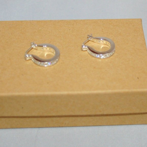 Elegant Silver Hoop Earrings - Picture 1 of 5